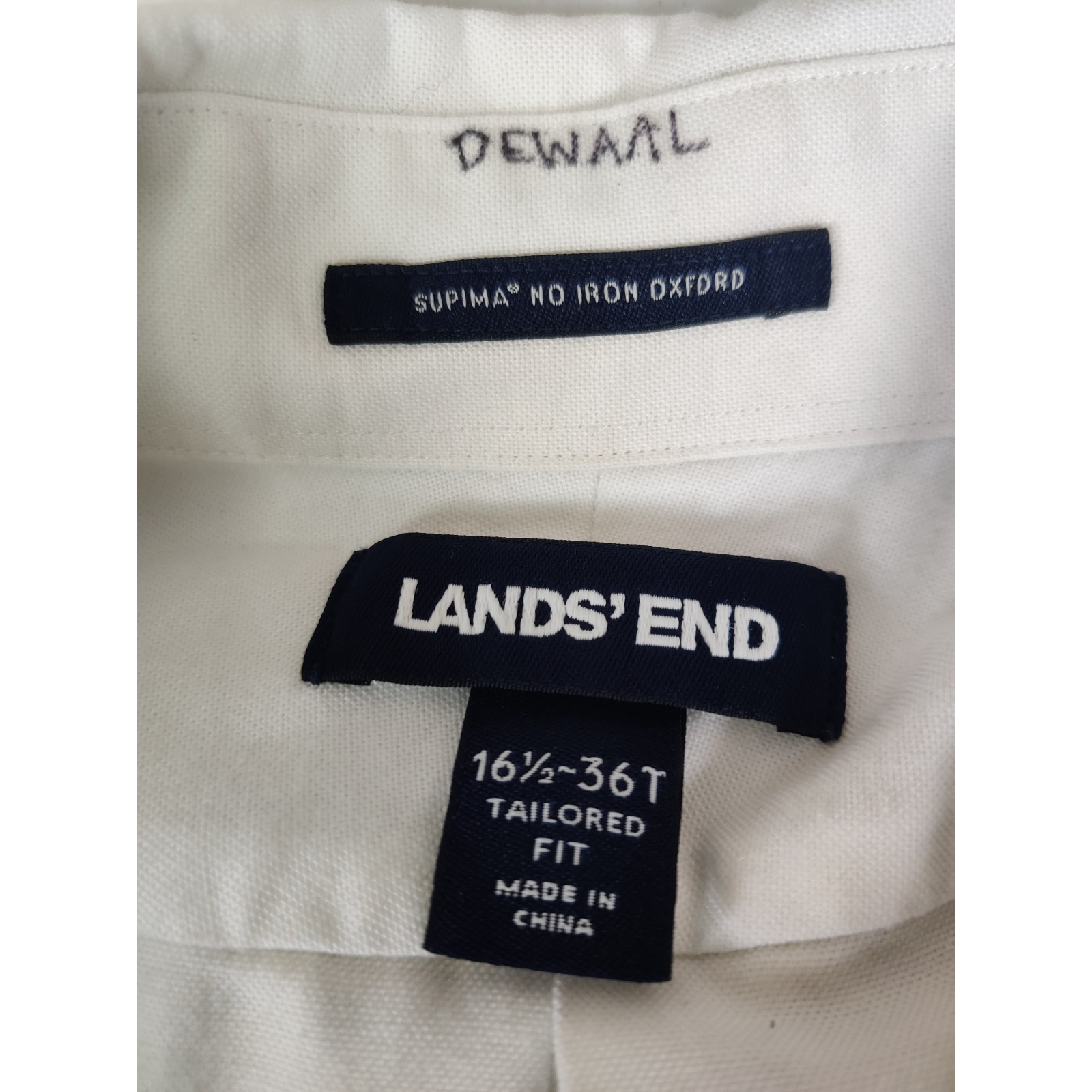 Vintage Lands' End Shirt Men's Size 16.5-36t Tailored Fit Button Up Long Sleeve — image 2 of 3